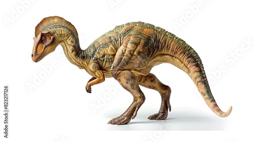 Parasaurolophus  dinosaur from Late Cretaceous  isolated on white background. Generative Ai