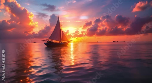 sailboat at sunset