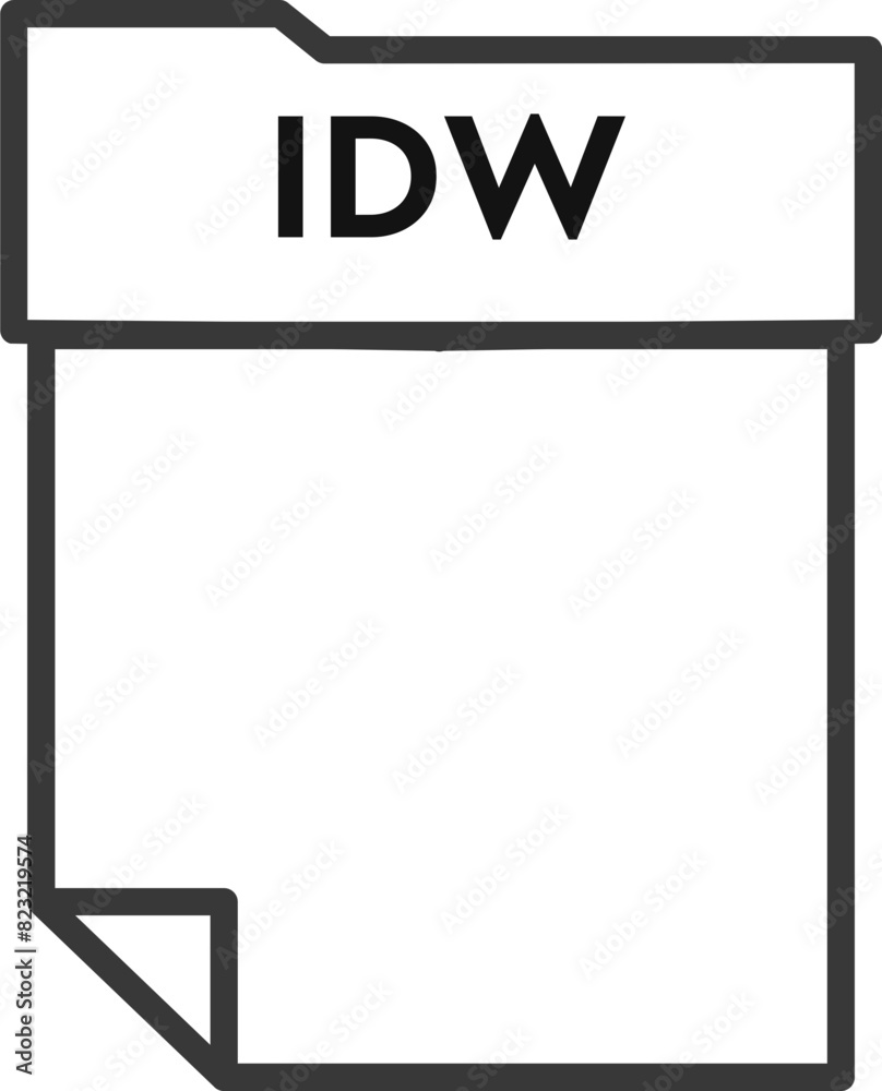 IDW File format minimal icon with thick outline IDW File format minimal icon with thick outline