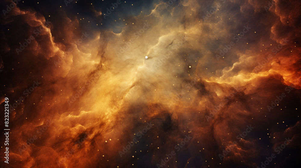 Cosmic Dust Storm with yellow color sky