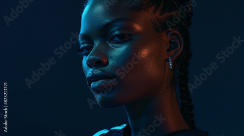 fashion studio photo of a young black woman