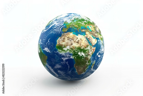 Blue earth on white background