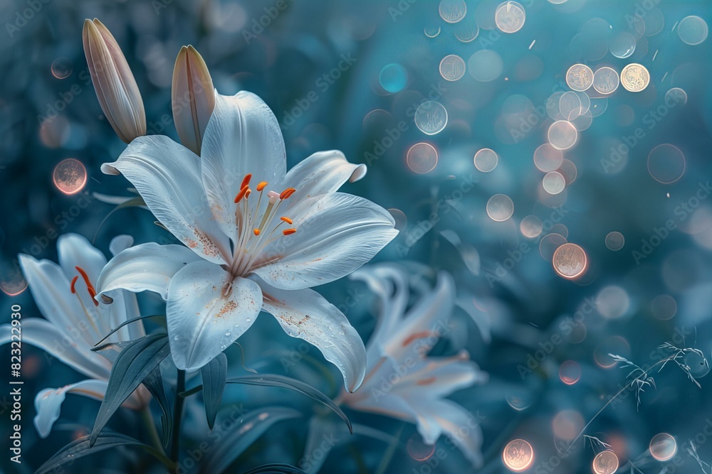 Fototapeta premium White flowers blooming garden