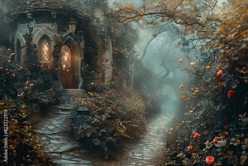 Castle pathway painting photo