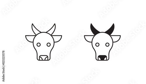 Cow icon design with white background stock illustration