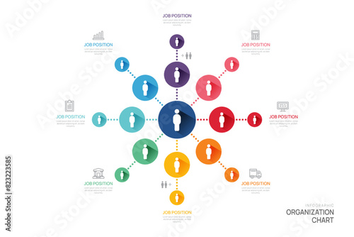 Infographic template for organization chart with business avatar icons. vector infographic for business.