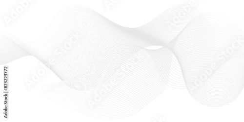 Vector abstract white digital blend wave lines technology background. Modern minimal gradient white flowing wave lines and glowing moving lines. Futuristic technology and sound wave lines background.