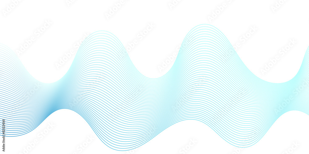 Vector abstract blue digital blend wave lines technology background ...
