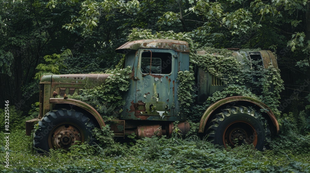 A rusty old truck is parked in a field A rusty old truck is parked in a field