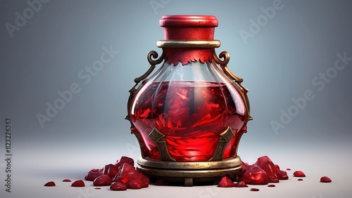 Red potions in fantasy story photo