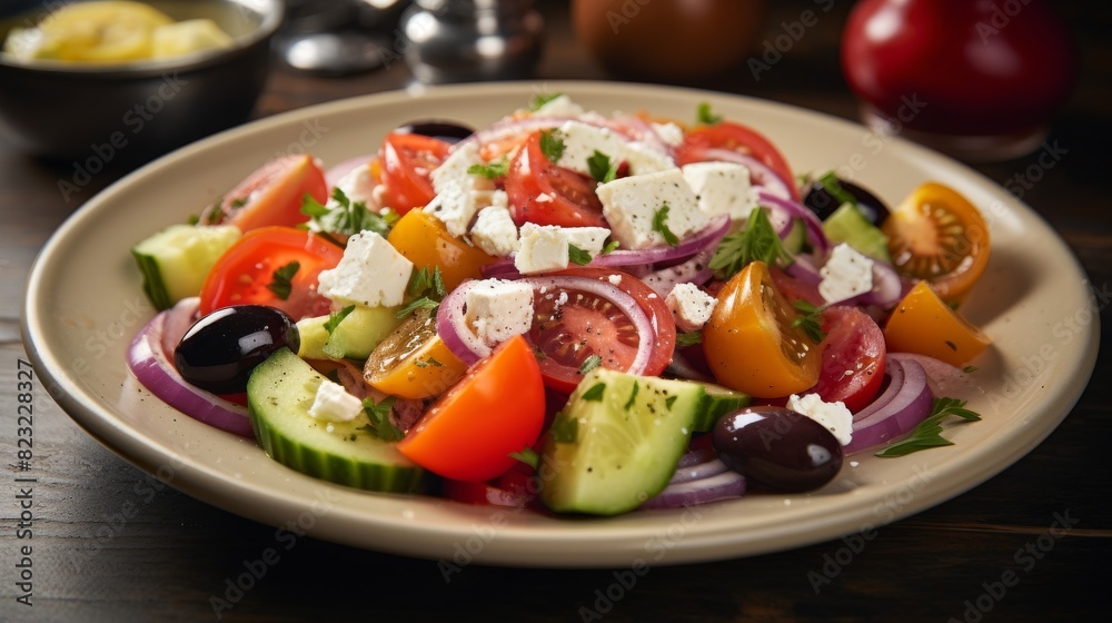 Colorful vibrant Greek salad Colorful vibrant Greek salad