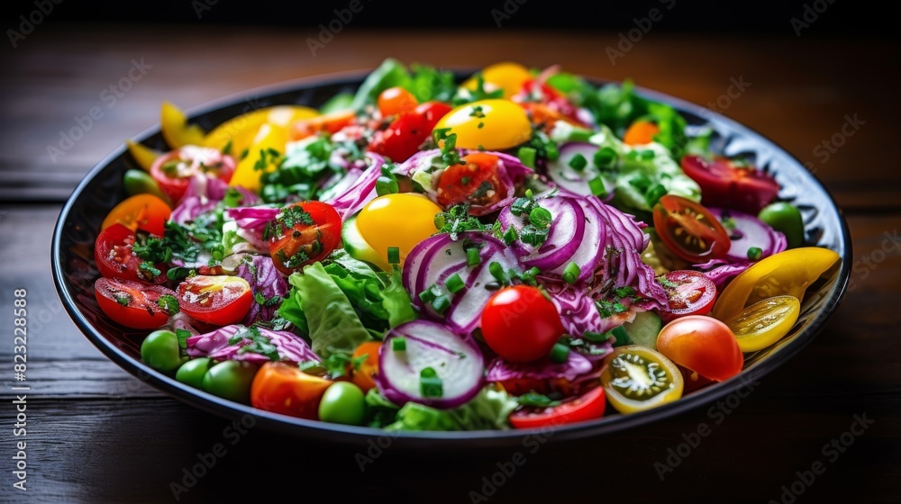 Colorful and appetizing salad with fresh veggies Colorful and appetizing salad with fresh veggies
