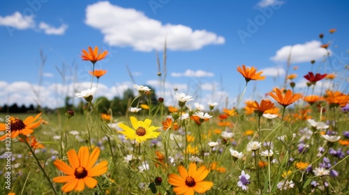 Sun-kissed wildflowers on prairie