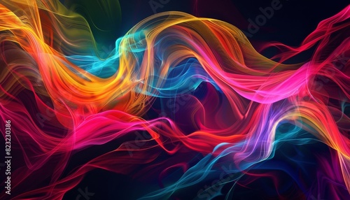 Harmonic Frequencies - Vibrant Digital Abstract Art Inspired by Music Visualizations © Preyanuch