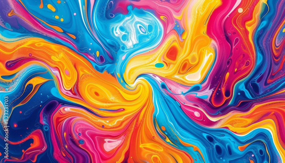 Dynamic Spectrum - Abstract Artwork with Vivid Swirls and Energetic Colors