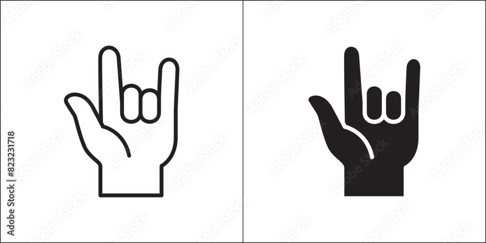 I love you hand icon. Love you hand sign. Three finger hand icon. Vector stock illustration. Flat and line design style. Isolated on white background. I love you hand icon. Love you hand sign. Three finger hand icon. Vector stock illustration. Flat and line design style. Isolated on white background.