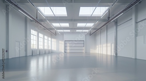 Modern Warehouse Interior With Large Windows and Skylights