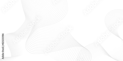 Vector abstract white digital blend wave lines technology background. Modern minimal gradient white flowing wave lines and glowing moving lines. Futuristic technology and sound wave lines background.