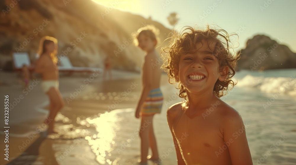 Fototapeta premium Children at the beach
