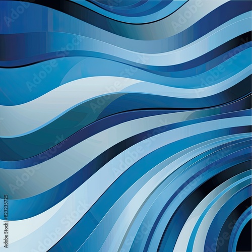 an illustration for a background  with curved shapes in shades of blue