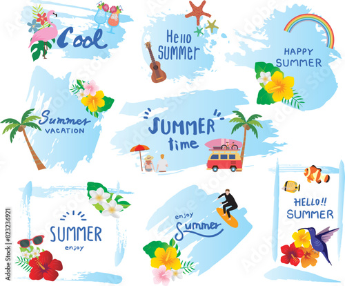 南国　バカンス　旅行　フレーム枠
