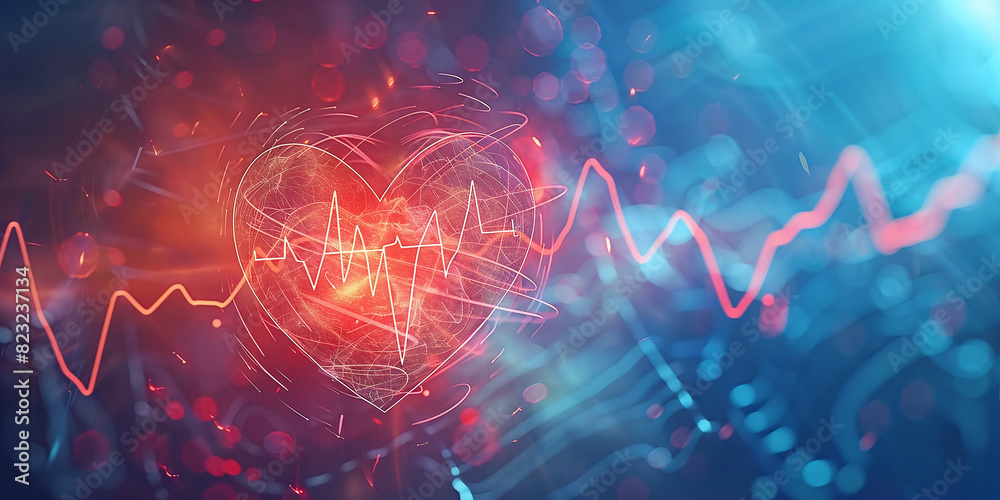 Medical ECG heart rate symbol for emergency monitoring. Emergency medicine concept, heart rate monitoring
