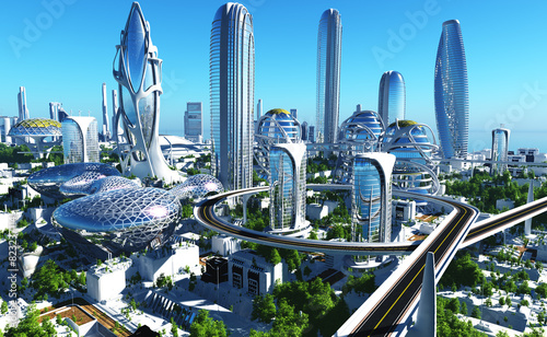 Future Beautiful city of fantasy