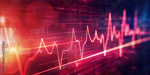 Medical ECG heart rate symbol for emergency monitoring. Emergency medicine concept, heart rate monitoring photo