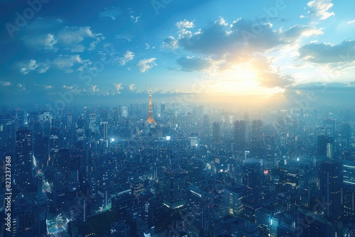 Wallpaper Mural Electronic signals transmitted by Tokyo Television Tower Torontodigital.ca