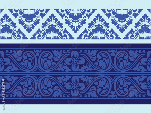 Indonesian geometric batik motifs with Balinese flower patterns, exclusive and classic, are suitable for various purposes. EPS VECTOR 10