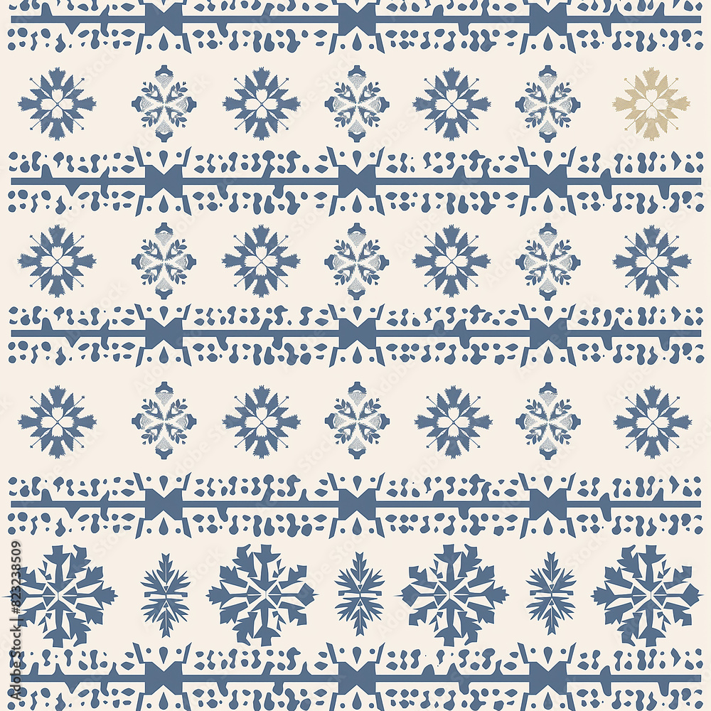 Repeating geometric star ornament pattern for fabric or wallpaper design