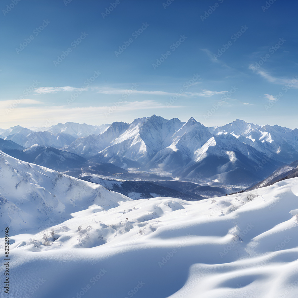 AI generated the clouds are shining over the mountains and snow covered hills Free Photo

