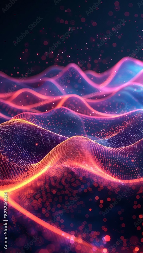 Waves futuristic lines flat design front view abstract motion theme 3D render vivid Waves futuristic lines flat design front view abstract motion theme 3D render vivid
