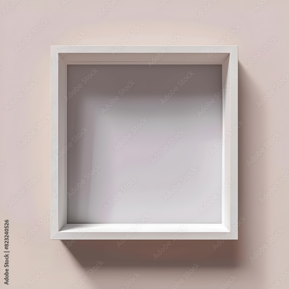 Minimalist Shadow Box Frame for 3D Object Showcase on Neutral Background Minimalist Shadow Box Frame for 3D Object Showcase on Neutral Background