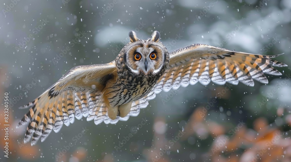 Fototapeta premium short-eared owl (Asio flammeus) Cuxhaven Germany 