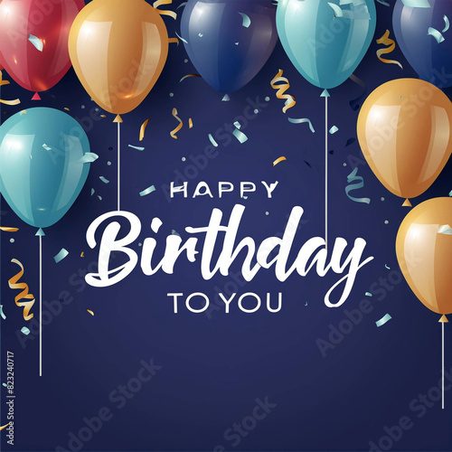 Birthday balloons vector background design.