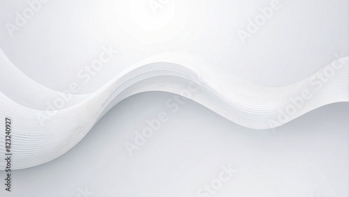 Abstract white wave lines background with copy space. Smooth elegant white waves surface