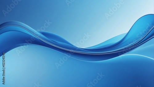 Abstract luxury blue wave lines background with copy space. Smooth elegant liquid waves	
