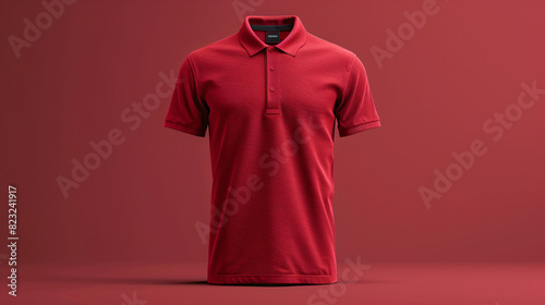A stylish and versatile red polo shirt mockup 