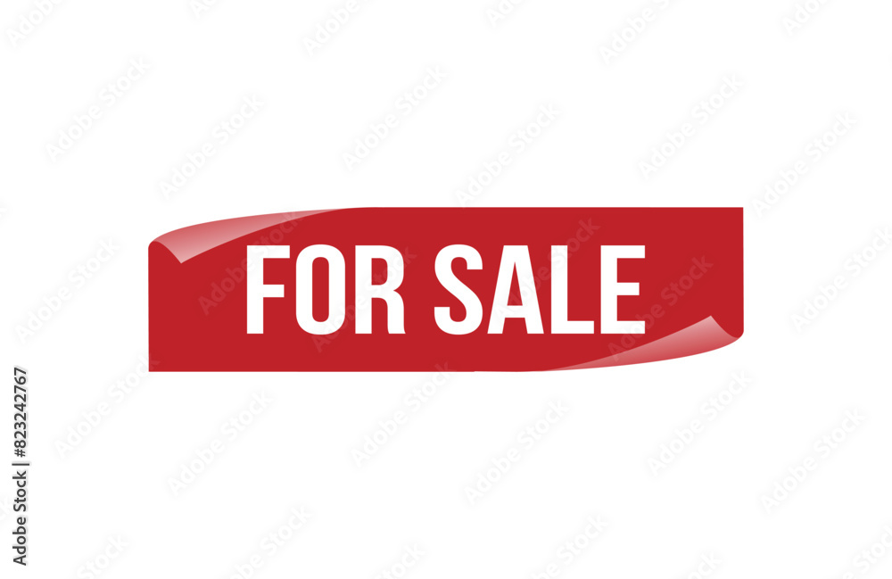 Red banner for sale on white background. Red banner for sale on white background.