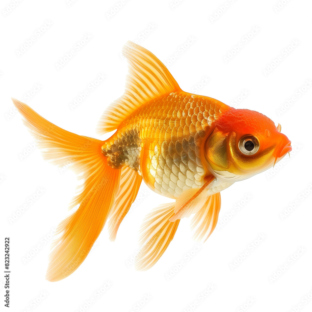 Vibrant orange goldfish swimming gracefully, isolated on a transparent background, ideal for pet care concepts and Chinese New Year celebrations Vibrant orange goldfish swimming gracefully, isolated on a transparent background, ideal for pet care concepts and Chinese New Year celebrations