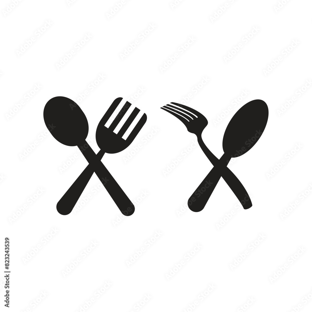 Flat Cutlery icon symbol vector Illustration Flat Cutlery icon symbol vector Illustration