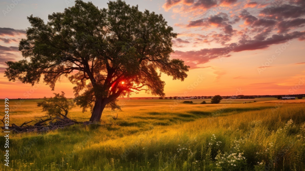 Beautiful golden hour scene of prairie. Beautiful golden hour scene of prairie.