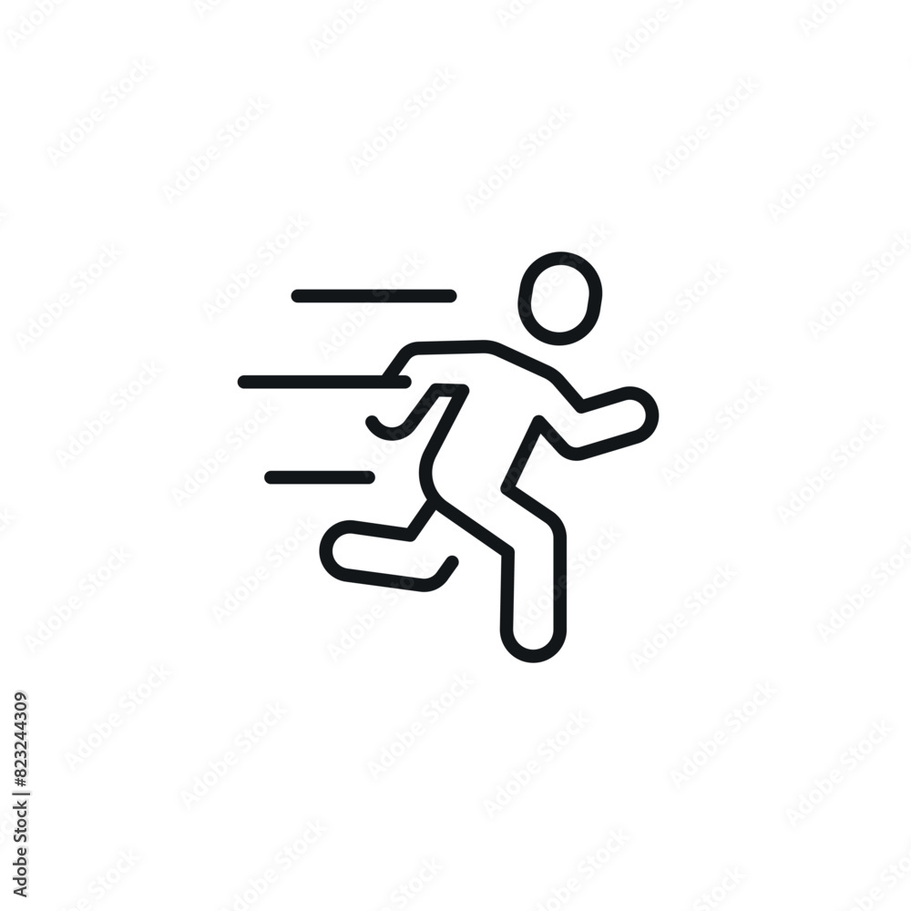 Man running. Physical training linear icon. Thin line customizable illustration. Contour symbol. Vector isolated outline drawing. Editable stroke Man running. Physical training linear icon. Thin line customizable illustration. Contour symbol. Vector isolated outline drawing. Editable stroke