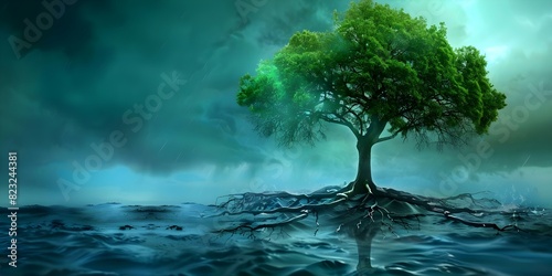 The Resilience of Trees  Deep Roots Provide Stability and Support. Concept Nature Photography  Tree Resilience  Deep Roots  Stability  Support