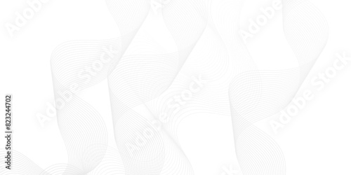 Vector abstract white digital blend wave lines technology background. Modern minimal gradient white flowing wave lines and glowing moving lines. Futuristic technology and sound wave lines background.