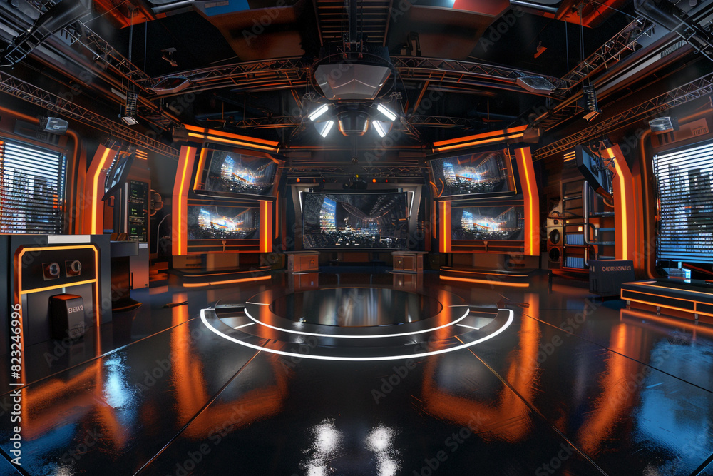 VR 360 studio panorama with reflections Animation 3D hdri 