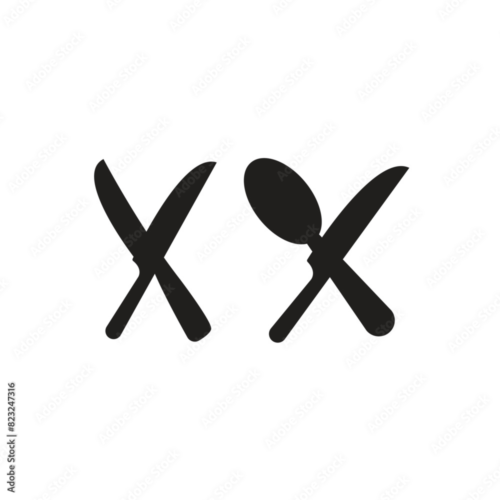 Flat Cutlery icon symbol vector Illustration Flat Cutlery icon symbol vector Illustration