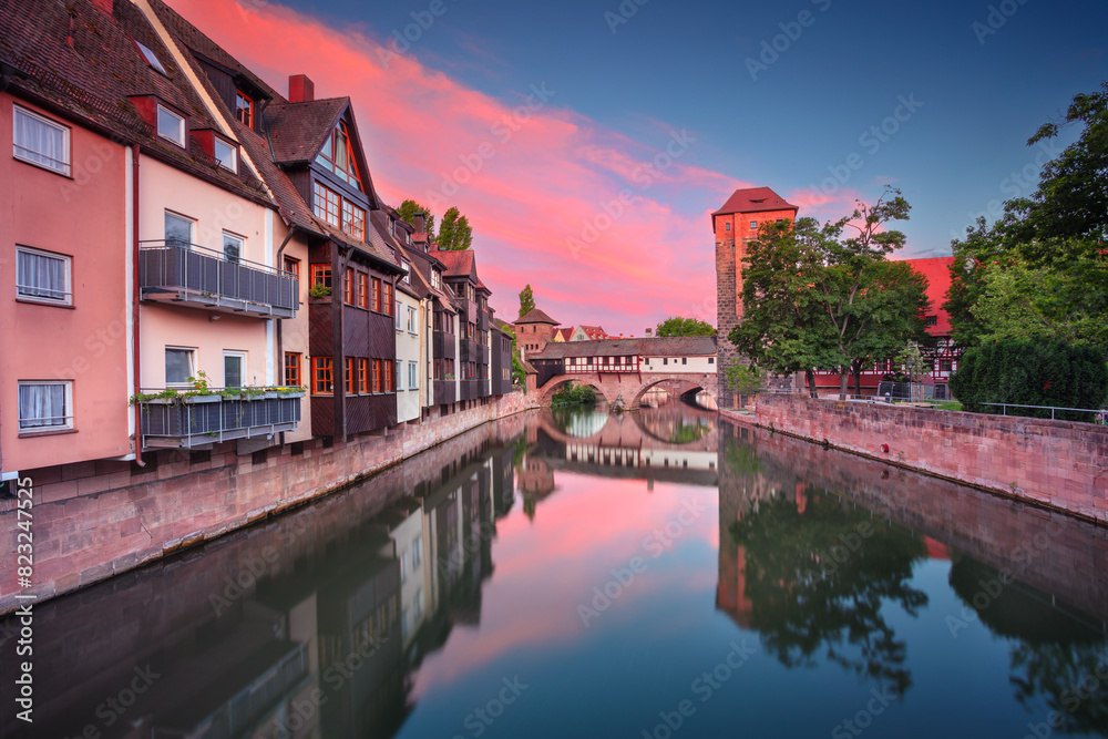 Nuremberg, Germany. Cityscape image of old town Nuremberg, Bavaria, Germany at spring sunrise.