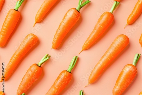Fresh Organic Carrots on a Pastel Background